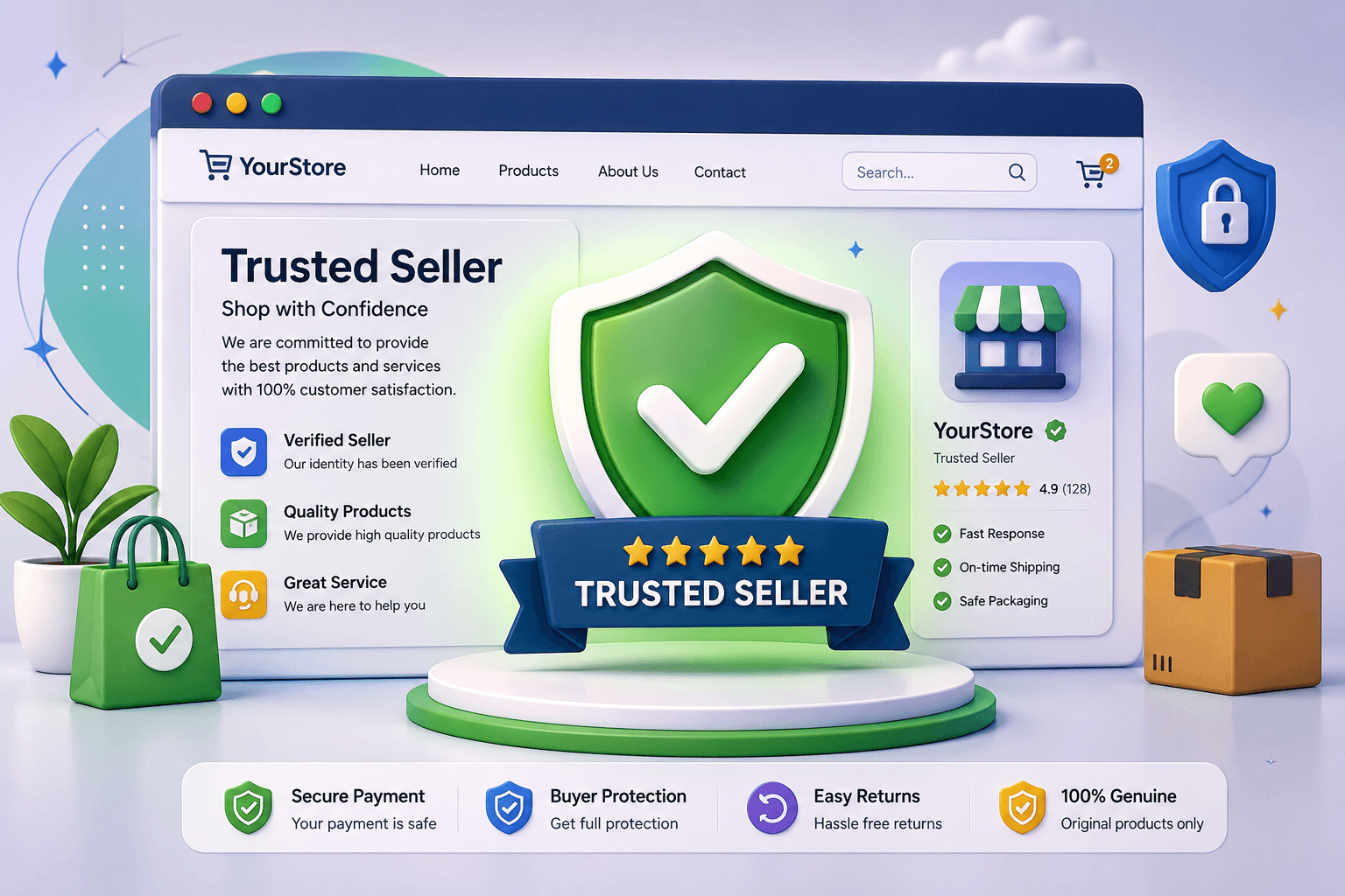 ilustrasi trusted seller untuk bisnis